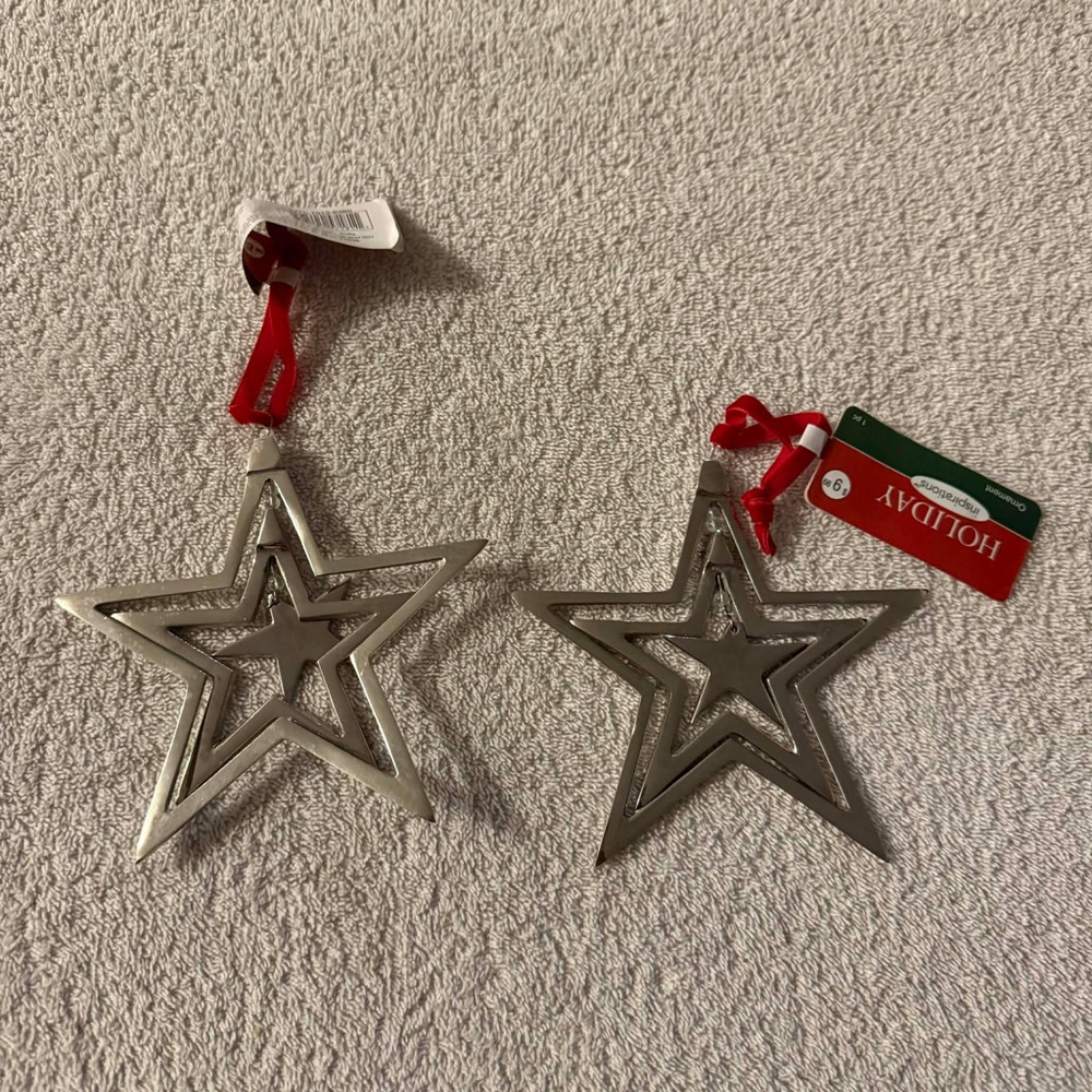 Holiday Inspirations Silver Star Ornaments One Size